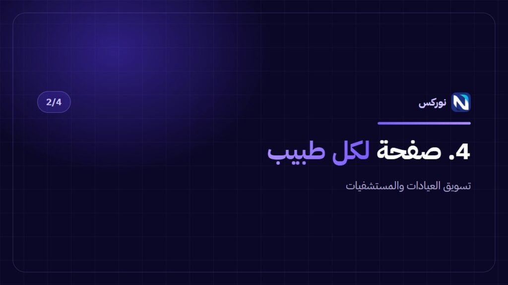 تسويق العيادات والمستشفيات — 4. صفحة لكل طبيب