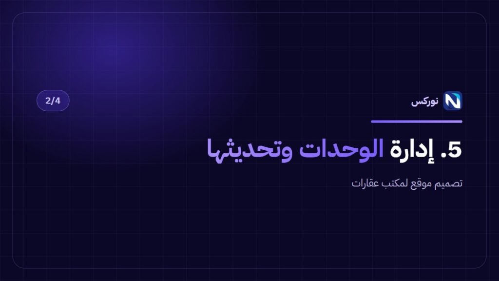 تصميم موقع لمكتب عقارات — 5. إدارة الوحدات وتحديثها